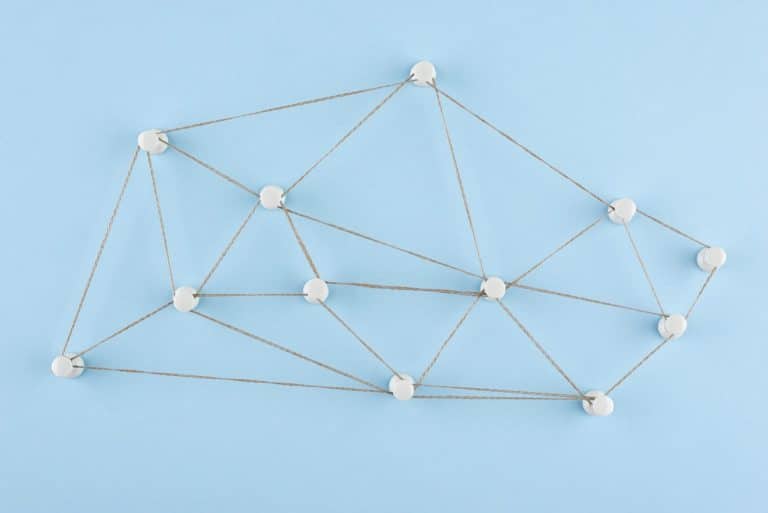 Fils reliant des points, illustration du netlinking